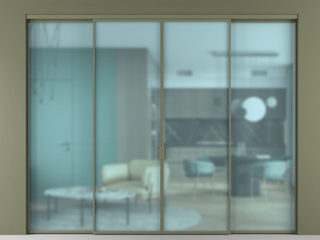 Перегородка Formato внутри проёма 4 створки АЛПР 040.01 Алюминий оливковый тёмный Сатинированное голубое стекло, триплекс. Цена 1995800 ₸ 1. Полотно 4 шт. (800/2100 мм)
2. Комплект установки раздвижной системы
3. Базовый комплект фурнитуры
4.Ручка RONDO. Фабрика дверей Волховец 8 (800) 551 43 19 Перегородка Formato внутри проёма 4 створки АЛПР 040.01 Алюминий оливковый тёмный Сатинированное голубое стекло, триплекс Цена 1995800 ₸ | Volhovec