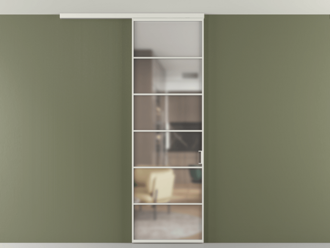 Перегородка Формато вдоль стены на потолок 1 створка АЛПР 040.04 Алюминий серый Сатинированное стекло "Мателюкс Кристал Вижн", калёное, матовое, каленое 6 мм Цена 863745 ₸ | Volhovec