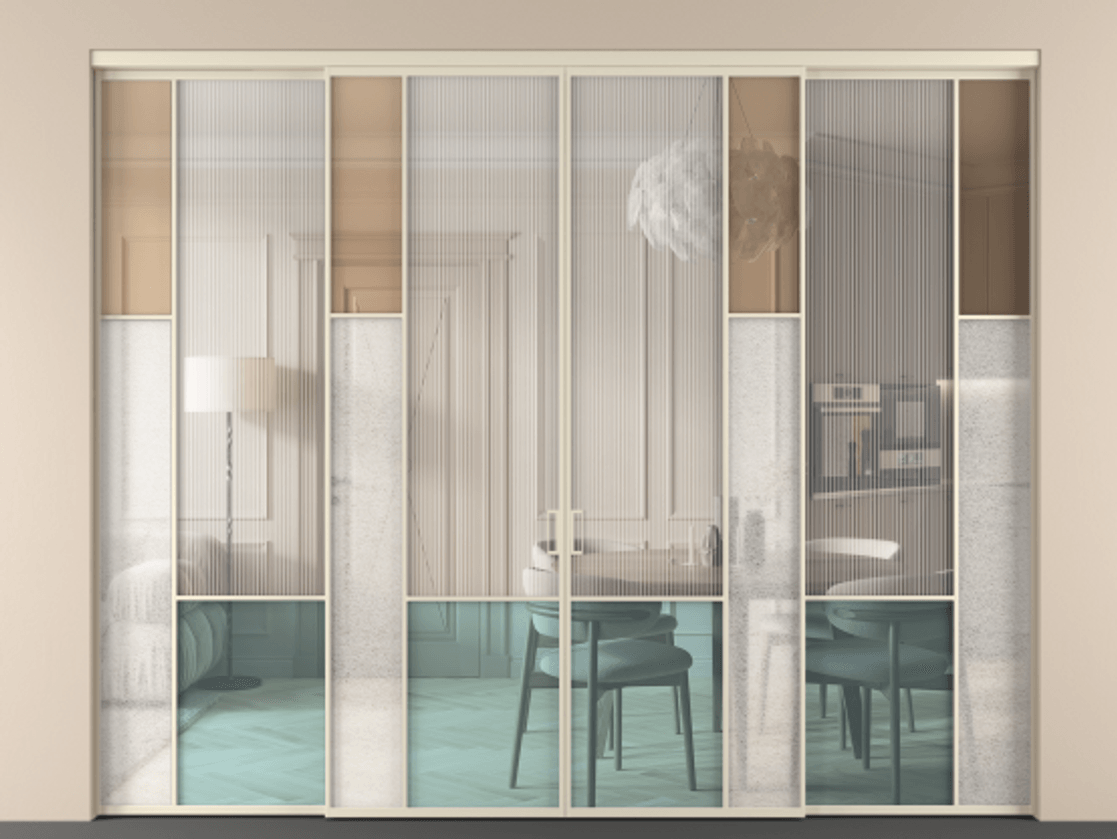 Перегородка Mosaic внутри проёма четырёхстворчатая АЛПР 041.12 Алюминий бежево-серый Комбинация стекол Группы 1 и Группы 3. Цена 3025900 ₸ . Фабрика дверей Волховец 8 (800) 551 43 19 Перегородка Mosaic внутри проёма четырёхстворчатая АЛПР 041.12 Алюминий бежево-серый Комбинация стекол Группы 1 и Группы 3 Цена 3025900 ₸ | Volhovec