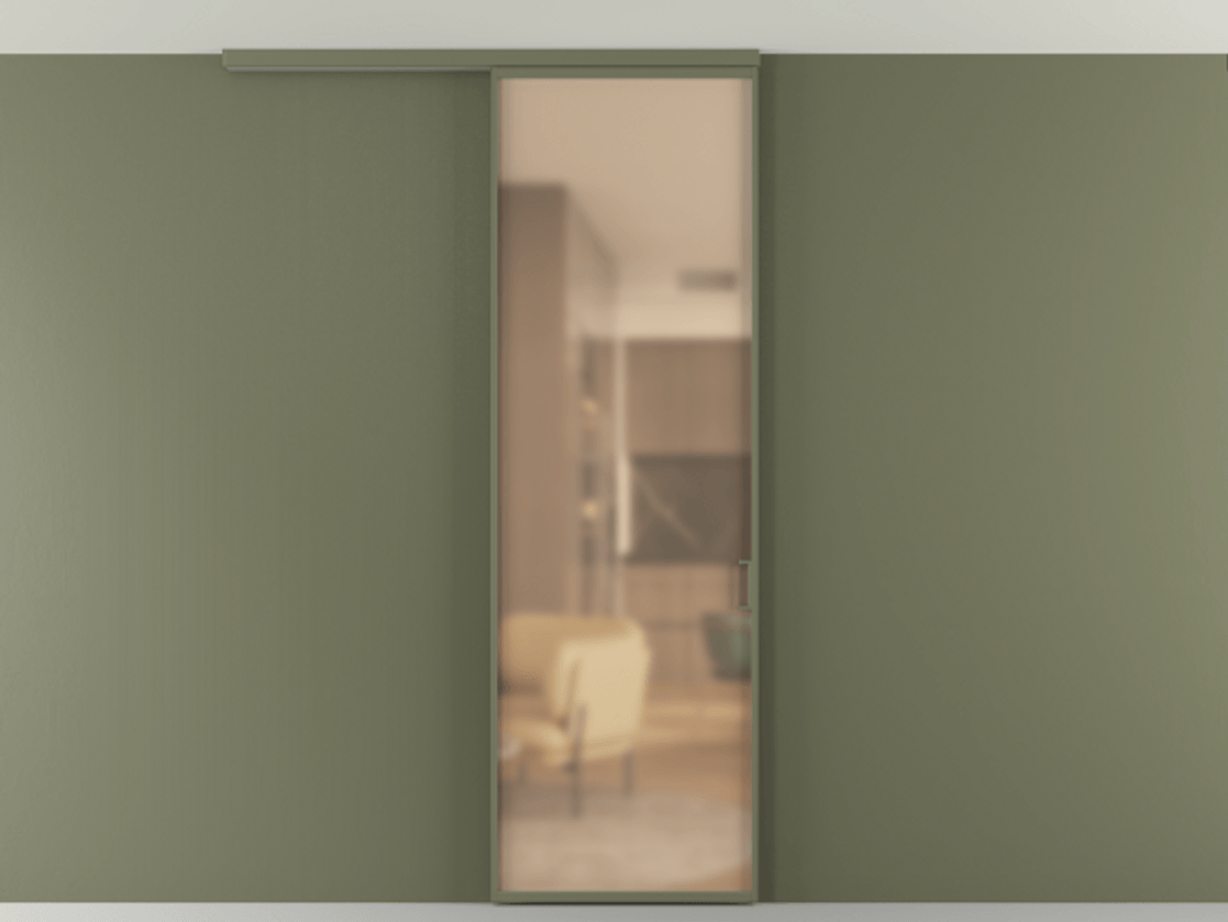 Перегородка Formato вдоль стены на потолок одностворчатая #VENDORCODE# #FURNISH# #GLASS# Цена #PRICE# #CURRENCY# | Volhovec