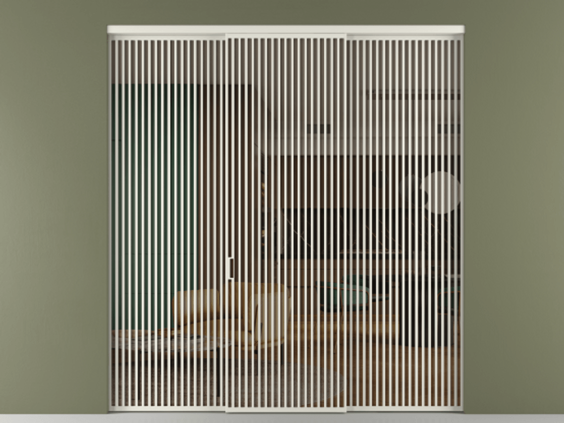 Перегородка Formato внутри проёма 3 створки АЛПР 040.06 Алюминий Белый Прозрачное бронзовое стекло, триплекс Цена 2886750 ₸ | Volhovec