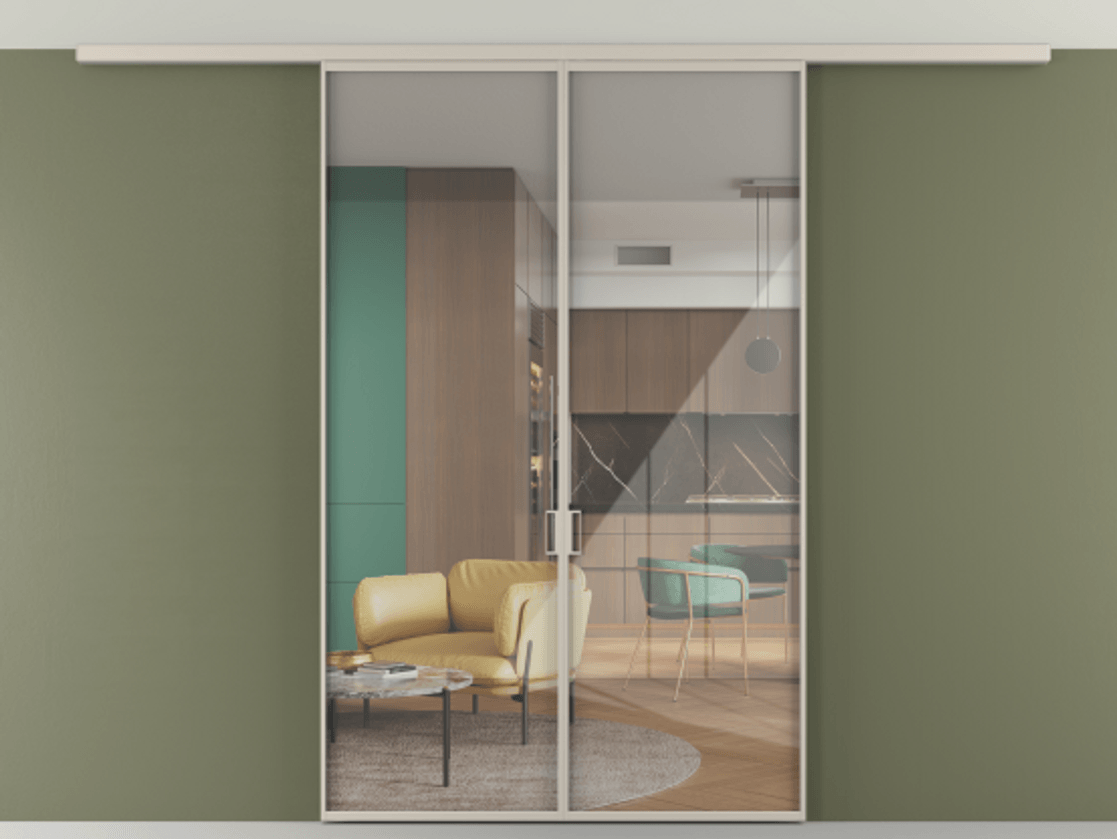 Перегородка Формато вдоль стены на потолок 2 створки АЛПР 040.01 Алюминий светло-бежевый Рефлективное прозрачное стекло "Стопсол", калёное. Цена 1754222 ₸ 1. Полотно 2 шт. (800/2100 мм)
2. Комплект установки раздвижной системы
3. Базовый комплект фурнитуры
4.Ручка Рондо. Фабрика дверей Волховец 8 (800) 551 43 19 Перегородка Формато вдоль стены на потолок 2 створки АЛПР 040.01 Алюминий светло-бежевый Рефлективное прозрачное стекло "Стопсол", калёное Цена 1754222 ₸ | Volhovec