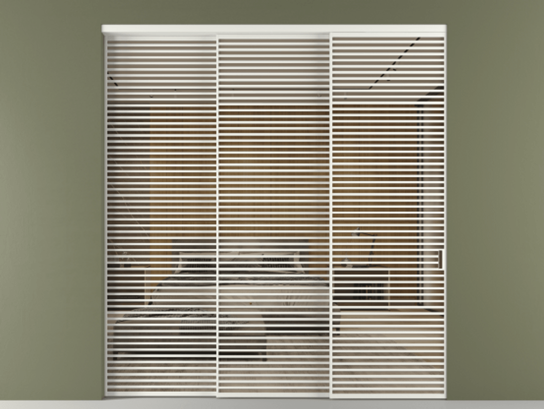 Перегородка Формато внутри проёма 3 створки с синхронным механизмом АЛПР 040.07 Алюминий светло-серый Рефлективное бронзовое стекло "Стопсол", калёное. Цена 4527986 ₸ 1. Полотно 3 шт. (800/2100 мм)
2. Комплект установки раздвижной системы
3. Базовый комплект фурнитуры
4. Комплект фурнитуры телескопик синхро-2
5.Ручка Рондо. Фабрика дверей Волховец 8 (800) 551 43 19 Перегородка Формато внутри проёма 3 створки с синхронным механизмом АЛПР 040.07 Алюминий светло-серый Рефлективное бронзовое стекло "Стопсол", калёное Цена 4527986 ₸ | Volhovec