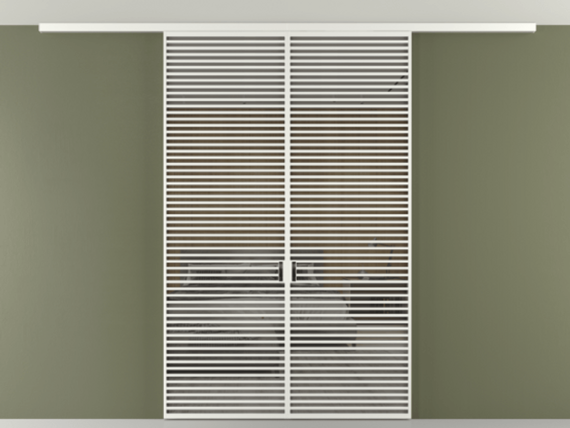 Перегородка Формато вдоль стены на потолок 2 створки АЛПР 040.07 Алюминий светло-серый Рефлективное серое стекло "Стопсол", калёное Цена 3473971 ₸ | Volhovec