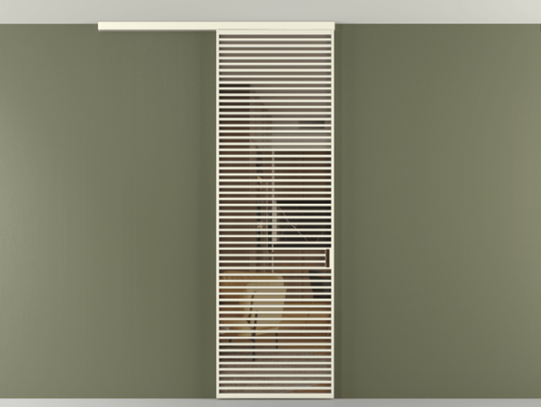 Перегородка Формато вдоль стены на потолок 1 створка АЛПР 040.07 Алюминий молочно-белый Прозрачное бронзовое стекло, триплекс Цена 1415444 ₸ | Volhovec