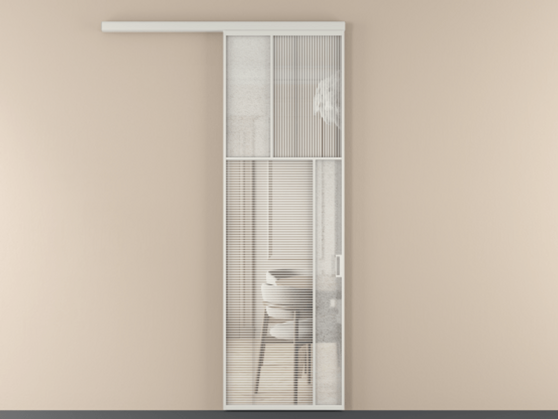 Перегородка Mosaic вдоль стены 1 створка АЛПР 041.23 Алюминий Белый Рифлёное стекло "Дюна", триплекс, 6 мм + Фактурное стекло "Лёд", триплекс. Скрытый короб БЕЛ Цена 869790 ₸ . Фабрика дверей Волховец 8 (800) 551 43 19 Перегородка Mosaic вдоль стены 1 створка АЛПР 041.23 Алюминий Белый Рифлёное стекло "Дюна", триплекс, 6 мм + Фактурное стекло "Лёд", триплекс Цена 869790 ₸ | Volhovec