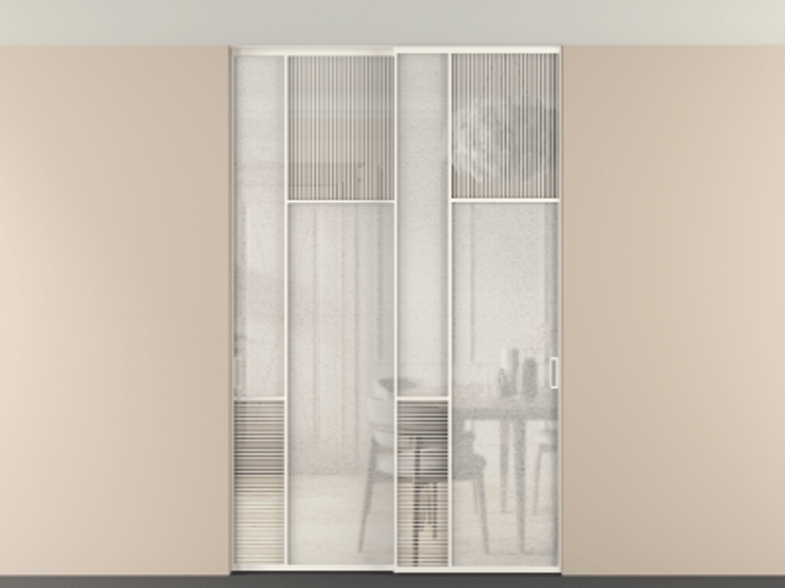 Перегородка Мозаик внутри проёма скрытое крепление в потолок 2 створки АЛПР 041.11 Алюминий пудровый белый Рифлёное стекло "Дюна", триплекс, 6 мм + Фактурное стекло "Лёд", триплекс. Цена 2574785 ₸ . Фабрика дверей Волховец 8 (800) 551 43 19 Перегородка Мозаик внутри проёма скрытое крепление в потолок 2 створки АЛПР 041.11 Алюминий пудровый белый Рифлёное стекло "Дюна", триплекс, 6 мм + Фактурное стекло "Лёд", триплекс Цена 2574785 ₸ | Volhovec
