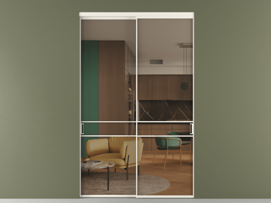 Перегородка Формато внутри проёма 2 створки АЛПР 040.02 Алюминий пудровый белый Прозрачное бронзовое стекло, триплекс. Цена 3211110 ₸ 1. Полотно 2 шт. (800/2100 мм)
2. Комплект установки раздвижной системы
3. Базовый комплект фурнитуры
4.Ручка Рондо. Фабрика дверей Волховец 8 (800) 551 43 19 Перегородка Формато внутри проёма 2 створки АЛПР 040.02 Алюминий пудровый белый Прозрачное бронзовое стекло, триплекс Цена 3211110 ₸ | Volhovec