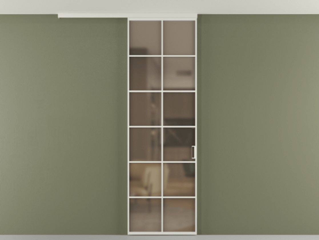 Перегородка Formato вдоль стены на потолок одностворчатая #VENDORCODE# #FURNISH# #GLASS# Цена #PRICE# #CURRENCY# | Volhovec