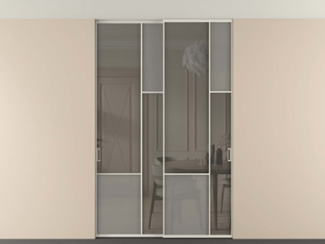 Перегородка Мозаик внутри проёма скрытое крепление в потолок 2 створки АЛПР 041.12 Алюминий облачно-серый Сатинированное серое стекло, триплекс, 6 мм + Прозрачное серое стекло, триплекс. Цена 2453825 ₸ . Фабрика дверей Волховец 8 (800) 551 43 19 Перегородка Мозаик внутри проёма скрытое крепление в потолок 2 створки АЛПР 041.12 Алюминий облачно-серый Сатинированное серое стекло, триплекс, 6 мм + Прозрачное серое стекло, триплекс Цена 2453825 ₸ | Volhovec