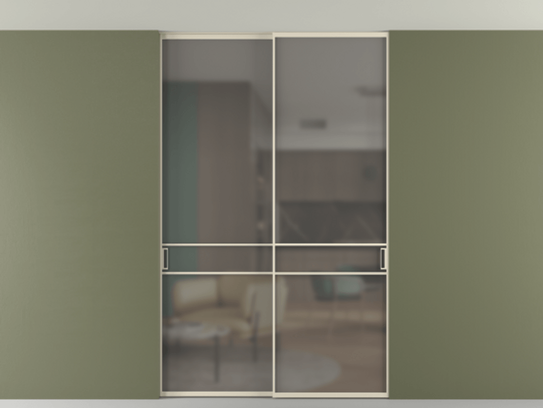 Перегородка Формато внутри проёма скрытое крепление в потолок 2 створки АЛПР 040.02 Алюминий бежево-серый Сатинированное серое стекло, триплекс. Цена 1876505 ₸ 1. Полотно 2 шт. (800/2100 мм)
2. Комплект установки раздвижной системы
3. Базовый комплект фурнитуры
4. Ручка Рондо. Фабрика дверей Волховец 8 (800) 551 43 19 Перегородка Формато внутри проёма скрытое крепление в потолок 2 створки АЛПР 040.02 Алюминий бежево-серый Сатинированное серое стекло, триплекс Цена 1876505 ₸ | Volhovec