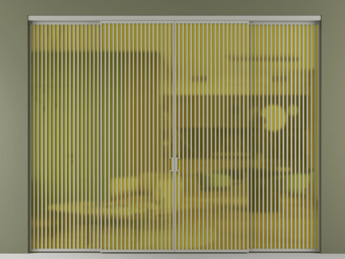 Перегородка Formato внутри проёма 4 створки АЛПР 040.06 Алюминий нейтральный серый Сатинированное жёлтое стекло, триплекс. Цена 4060500 ₸ 1. Полотно 4 шт. (800/2100 мм)
2. Комплект установки раздвижной системы
3. Базовый комплект фурнитуры
4.Ручка RONDO. Фабрика дверей Волховец 8 (800) 551 43 19 Перегородка Formato внутри проёма 4 створки АЛПР 040.06 Алюминий нейтральный серый Сатинированное жёлтое стекло, триплекс Цена 4060500 ₸ | Volhovec