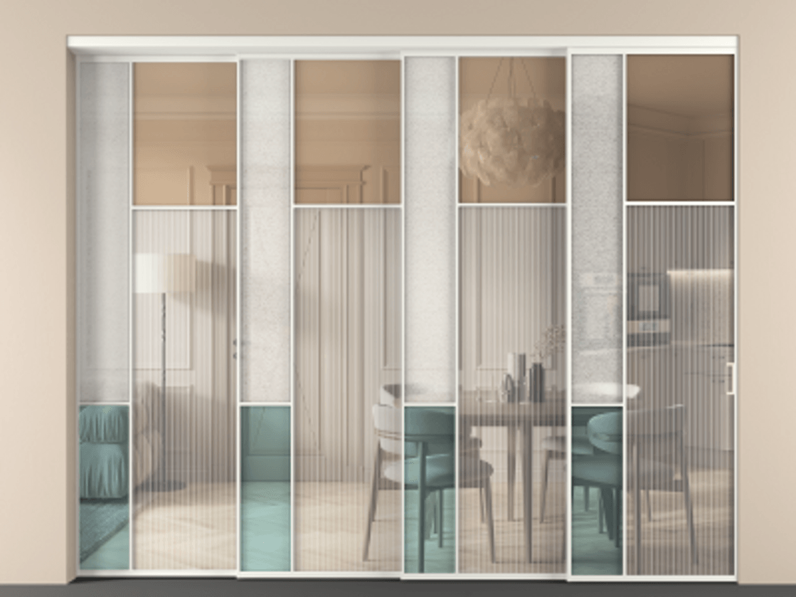 Перегородка Mosaic внутри проёма телескопик синхро 3 АЛПР 041.11 Алюминий бежево-серый Комбинация стекол Группы 1 и Группы 3. Цена 3815900 ₸ . Фабрика дверей Волховец 8 (800) 551 43 19 Перегородка Mosaic внутри проёма телескопик синхро 3 АЛПР 041.11 Алюминий бежево-серый Комбинация стекол Группы 1 и Группы 3 Цена 3815900 ₸ | Volhovec