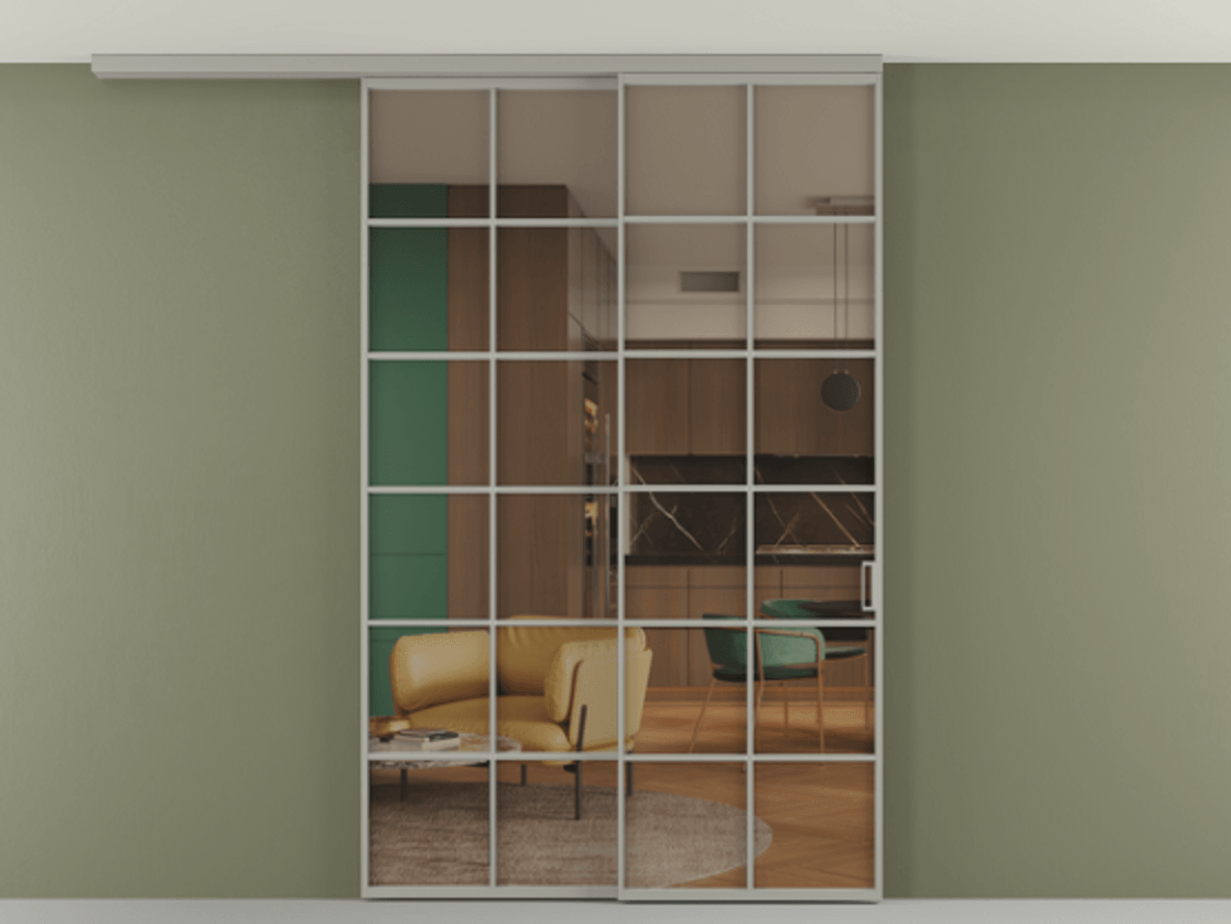 Перегородка Формато вдоль стены на потолок 2 створки с синхронным механизмом АЛПР 040.05 Алюминий нейтральный серый Прозрачное бронзовое стекло, триплекс. Цена 2205282 ₸ 1. Полотно 2 шт. (800/2100 мм)
2. Комплект установки раздвижной системы
3. Базовый комплект фурнитуры
4.Ручка Рондо. Фабрика дверей Волховец 8 (800) 551 43 19 Перегородка Формато вдоль стены на потолок 2 створки с синхронным механизмом АЛПР 040.05 Алюминий нейтральный серый Прозрачное бронзовое стекло, триплекс Цена 2205282 ₸ | Volhovec