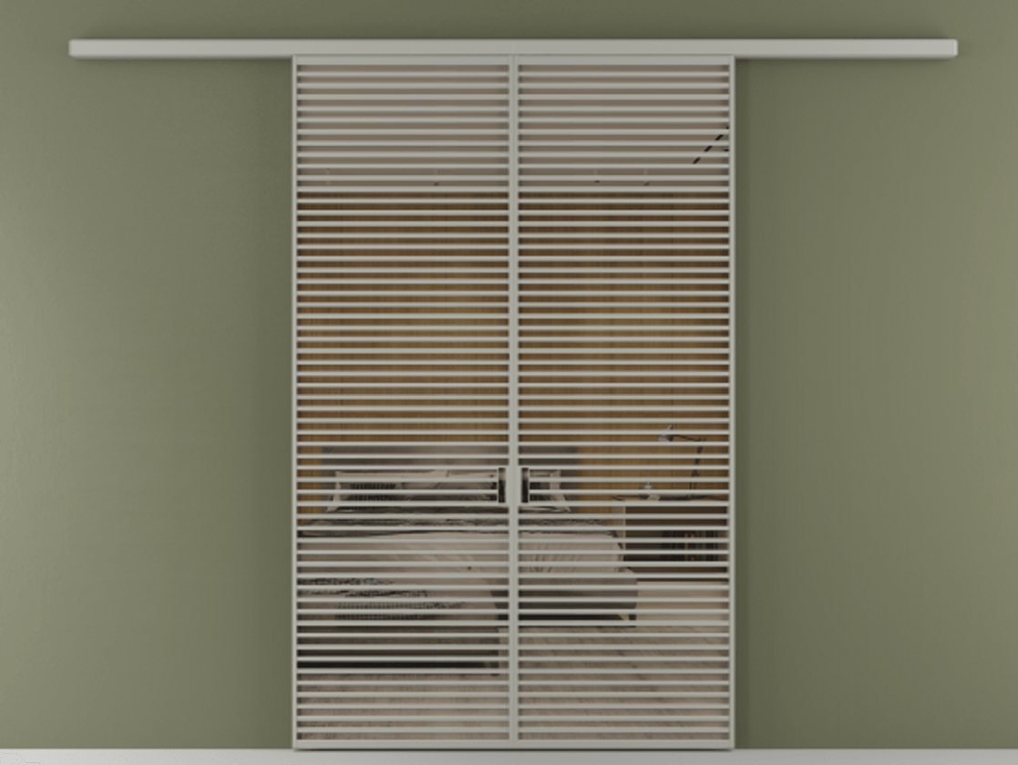 Перегородка Formato вдоль стены 2 створки АЛПР 040.07 Алюминий нейтральный серый Рефлективное бронзовое стекло "Stopsol", калёное Цена 3364200 ₸ | Volhovec