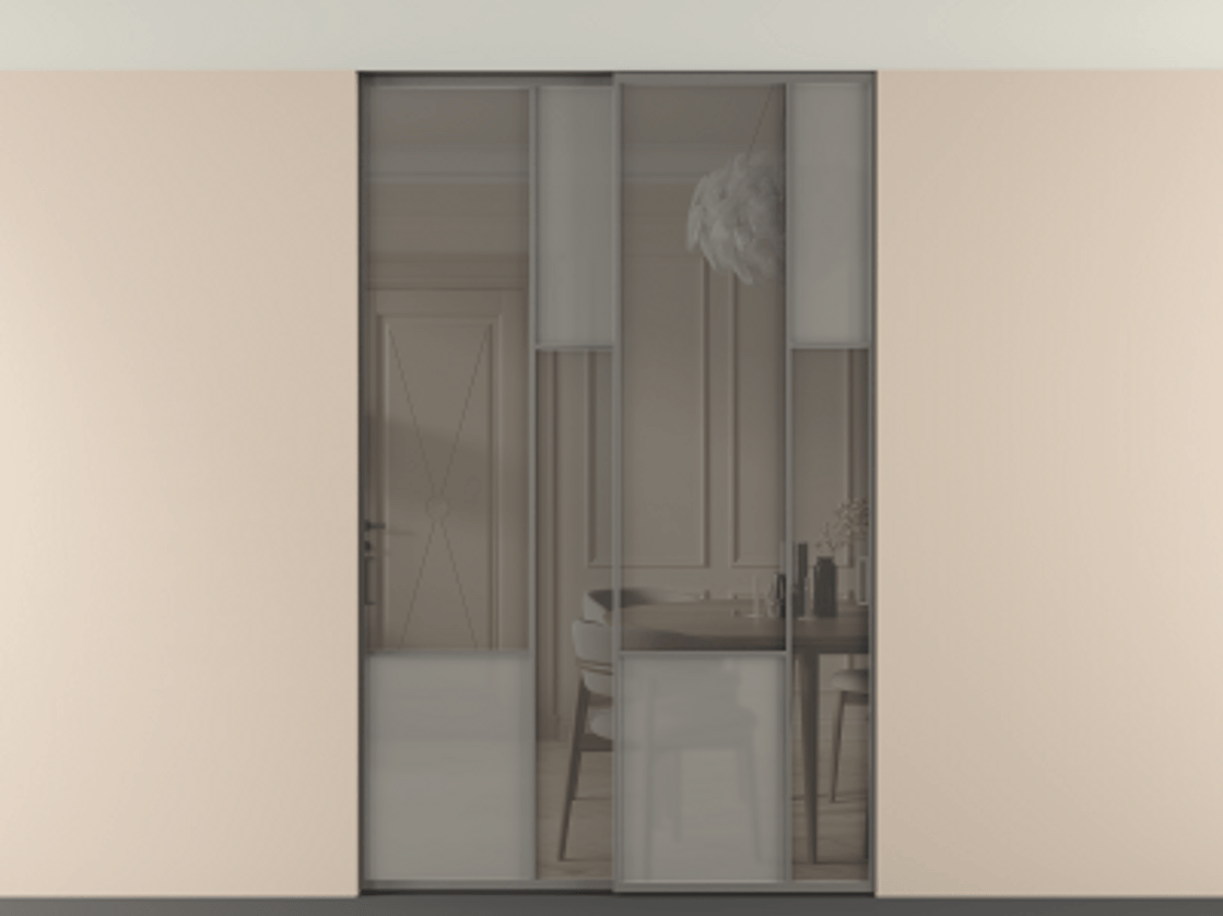 Перегородка Мозаик внутри проёма скрытое крепление в потолок 2 створки АЛПР 041.12 Алюминий классический серый Сатинированное серое стекло, триплекс, 6 мм + Прозрачное серое стекло, триплекс. Цена 2453825 ₸ . Фабрика дверей Волховец 8 (800) 551 43 19 Перегородка Мозаик внутри проёма скрытое крепление в потолок 2 створки АЛПР 041.12 Алюминий классический серый Сатинированное серое стекло, триплекс, 6 мм + Прозрачное серое стекло, триплекс Цена 2453825 ₸ | Volhovec