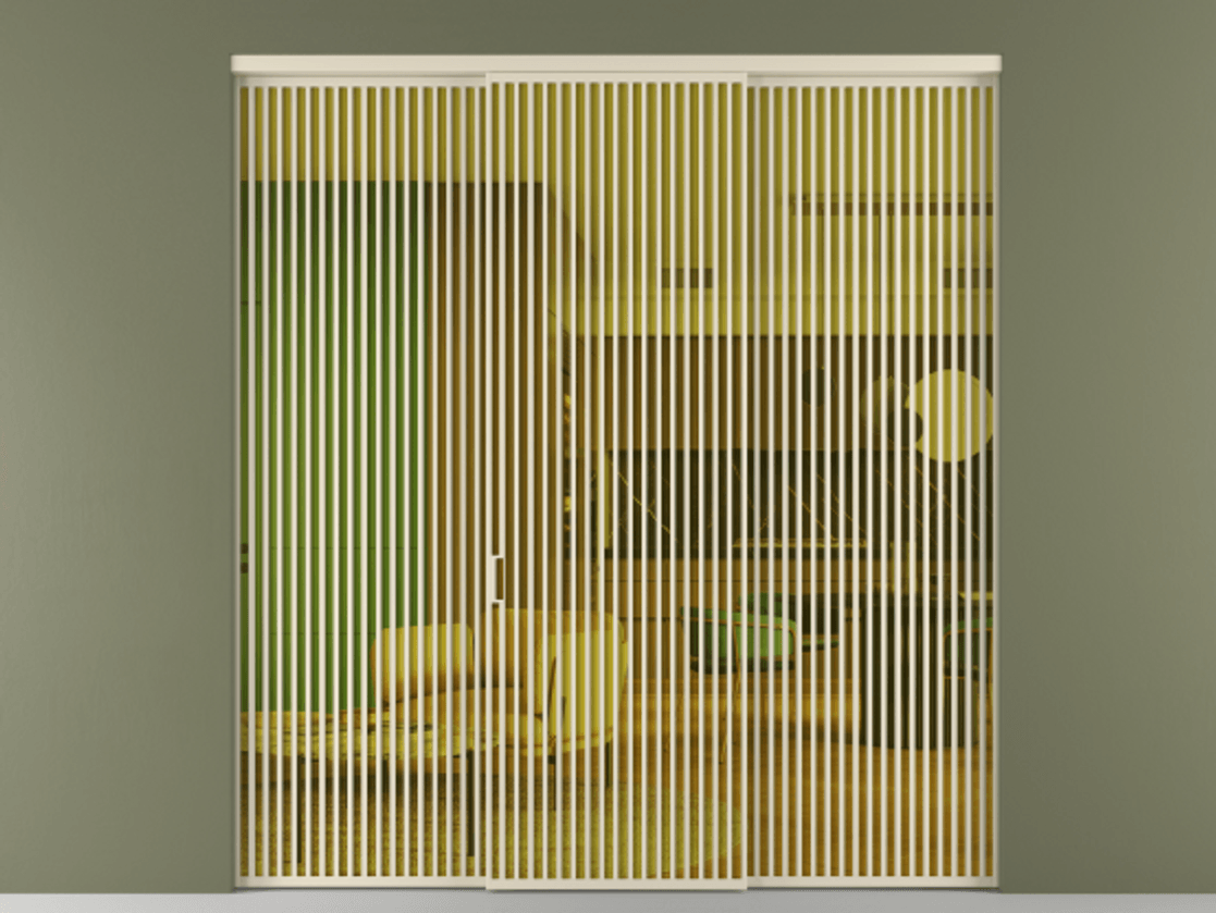 Перегородка Formato внутри проёма 3 створки АЛПР 040.06 Алюминий бежево-серый Прозрачное жёлтое стекло, триплекс Цена 3018500 ₸ | Volhovec