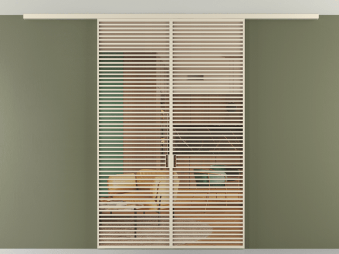 Перегородка Formato вдоль стены на потолок 2 створки АЛПР 040.07 Алюминий бежево-серый Прозрачное оранжевое стекло, триплекс Цена 2767600 ₸ | Volhovec