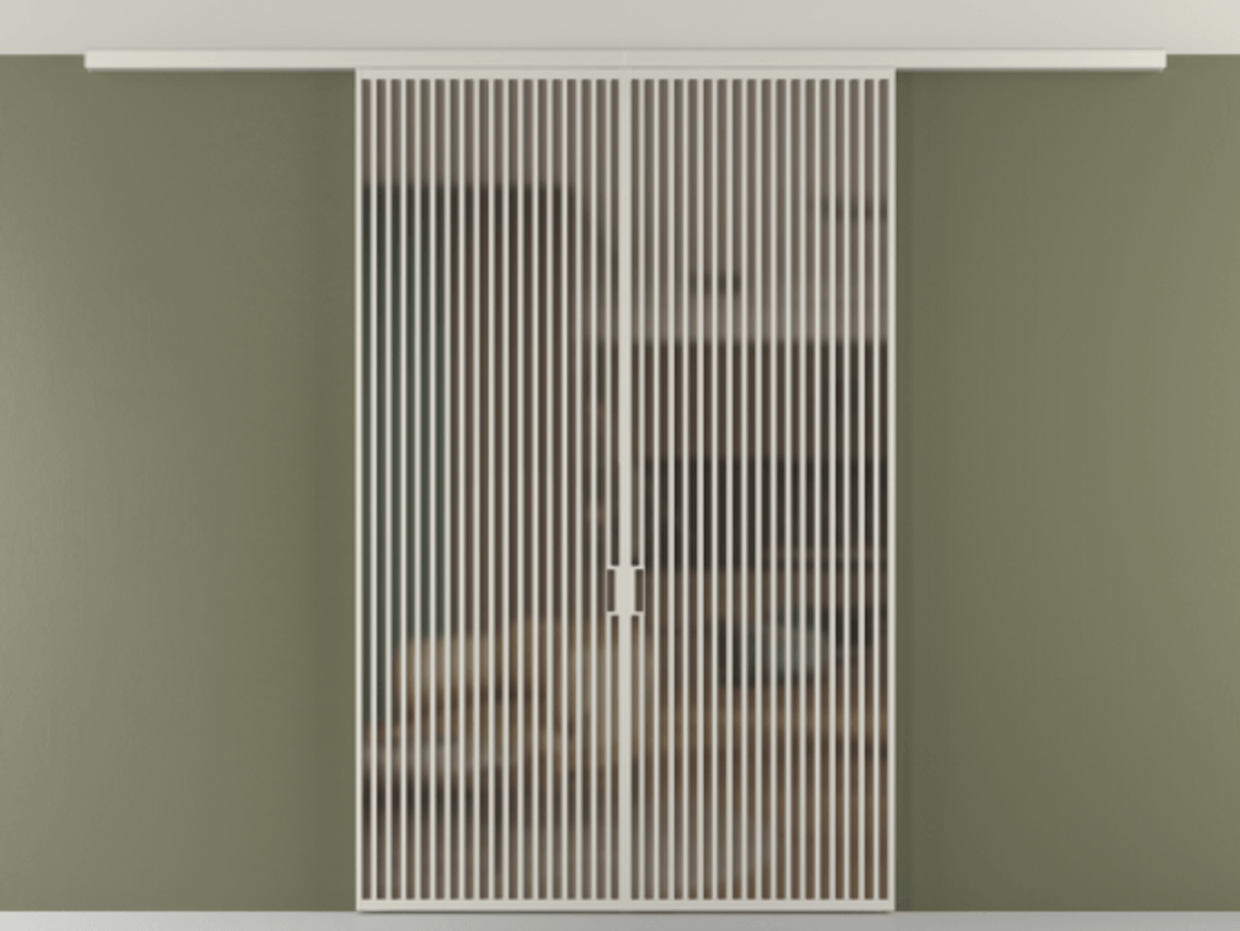 Перегородка Формато вдоль стены на потолок 2 створки АЛПР 040.06 Алюминий тёплый серый Сатинированное бронзовое стекло, триплекс Цена 3353011 ₸ | Volhovec