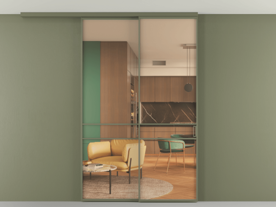 Перегородка Formato вдоль стены на потолок 2 створки с синхронным механизмом АЛПР 040.02 Алюминий оливковый тёмный Прозрачное оранжевое стекло, триплекс. Цена 1734600 ₸ 1. Полотно 2 шт. (800/2100 мм)
2. Комплект установки раздвижной системы
3. Базовый комплект фурнитуры
4.Ручка RONDO
. Фабрика дверей Волховец 8 (800) 551 43 19 Перегородка Formato вдоль стены на потолок 2 створки с синхронным механизмом АЛПР 040.02 Алюминий оливковый тёмный Прозрачное оранжевое стекло, триплекс Цена 1734600 ₸ | Volhovec