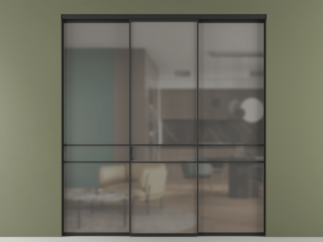 Перегородка Формато внутри проёма 3 створки АЛПР 040.02 Алюминий Черный Сатинированное серое стекло, триплекс. Скрытый короб ЧЕР Цена 1723491 ₸ 1. Полотно 3 шт. (800/2100 мм)
2. Комплект установки раздвижной системы
3. Базовый комплект фурнитуры
4.Ручка Рондо. Фабрика дверей Волховец 8 (800) 551 43 19 Перегородка Формато внутри проёма 3 створки АЛПР 040.02 Алюминий Черный Сатинированное серое стекло, триплекс Цена 1723491 ₸ | Volhovec