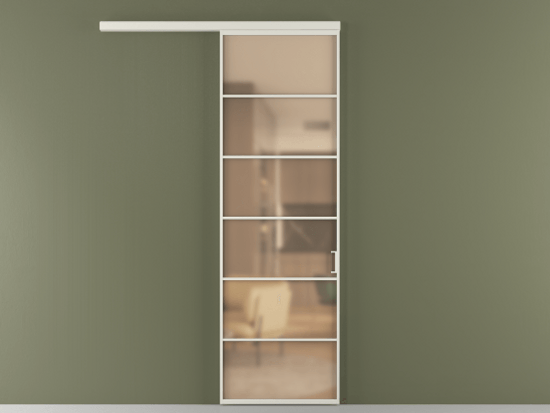 Перегородка Формато вдоль стены 1 створка АЛПР 040.04 Алюминий Белый Сатинированное оранжевое стекло, триплекс Цена 815119 ₸  | Volhovec