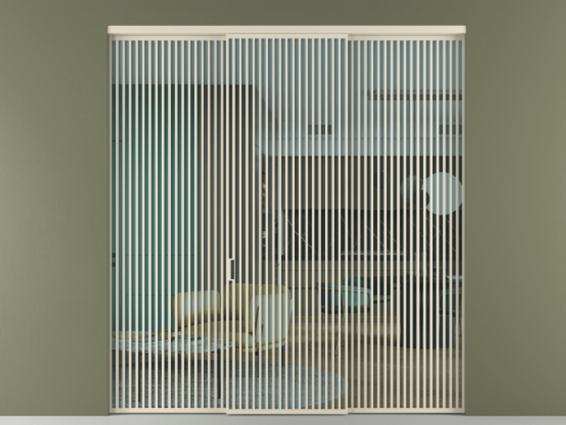 Перегородка Formato внутри проёма 3 створки АЛПР 040.06 Алюминий бежево-серый Прозрачное голубое стекло, триплекс Цена 3666600 ₸ | Volhovec