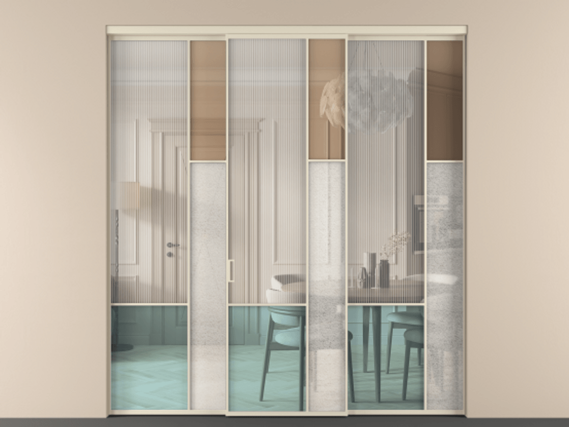 Перегородка Mosaic внутри проёма 3 створки АЛПР 041.12 Алюминий бежево-серый Комбинация стекол Группы 1 и Группы 3. Цена 2242600 ₸ . Фабрика дверей Волховец 8 (800) 551 43 19 Перегородка Mosaic внутри проёма 3 створки АЛПР 041.12 Алюминий бежево-серый Комбинация стекол Группы 1 и Группы 3 Цена 2242600 ₸ | Volhovec