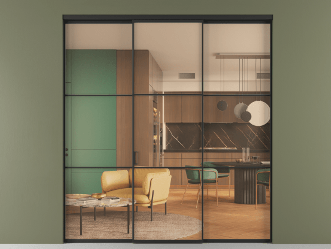 Перегородка Формато внутри проёма 3 створки АЛПР 040.03 Алюминий Черный Прозрачное оранжевое стекло, триплекс. Скрытый короб ЧЕР Цена 1804572 ₸ 1. Полотно 3 шт. (800/2100 мм)
2. Комплект установки раздвижной системы
3. Базовый комплект фурнитуры
4.Ручка Рондо. Фабрика дверей Волховец 8 (800) 551 43 19 Перегородка Формато внутри проёма 3 створки АЛПР 040.03 Алюминий Черный Прозрачное оранжевое стекло, триплекс Цена 1804572 ₸ | Volhovec