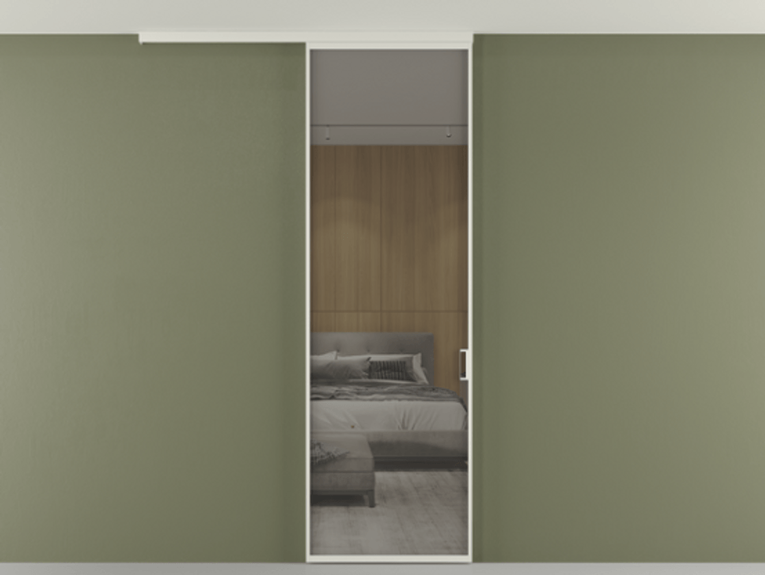 Перегородка Formato вдоль стены на потолок одностворчатая #VENDORCODE# #FURNISH# #GLASS# Цена #PRICE# #CURRENCY# | Volhovec