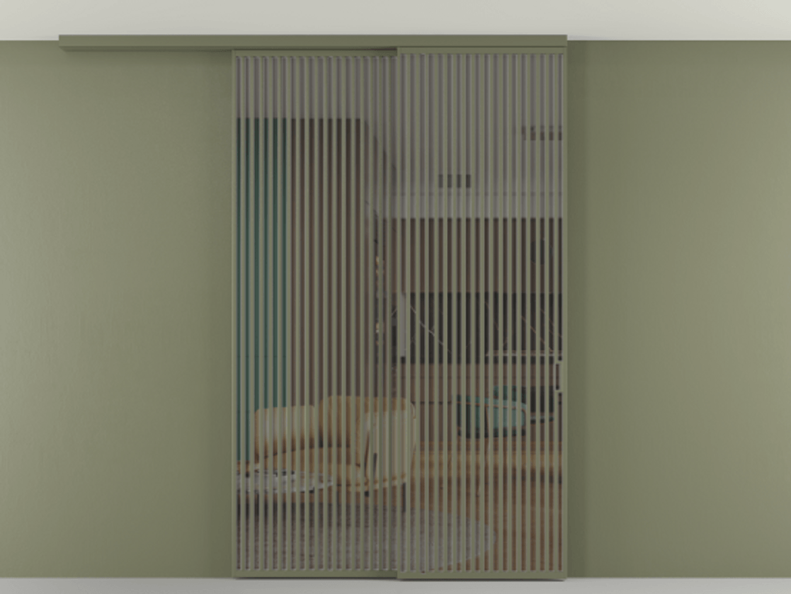 Перегородка Формато вдоль стены на потолок 2 створки с синхронным механизмом АЛПР 040.06 Алюминий оливковый тёмный Прозрачное серое стекло, триплекс. Цена 3405447 ₸ 1. Полотно 2 шт. (800/2100 мм)
2. Комплект установки раздвижной системы
3. Базовый комплект фурнитуры
4.Ручка Рондо. Фабрика дверей Волховец 8 (800) 551 43 19 Перегородка Формато вдоль стены на потолок 2 створки с синхронным механизмом АЛПР 040.06 Алюминий оливковый тёмный Прозрачное серое стекло, триплекс Цена 3405447 ₸ | Volhovec