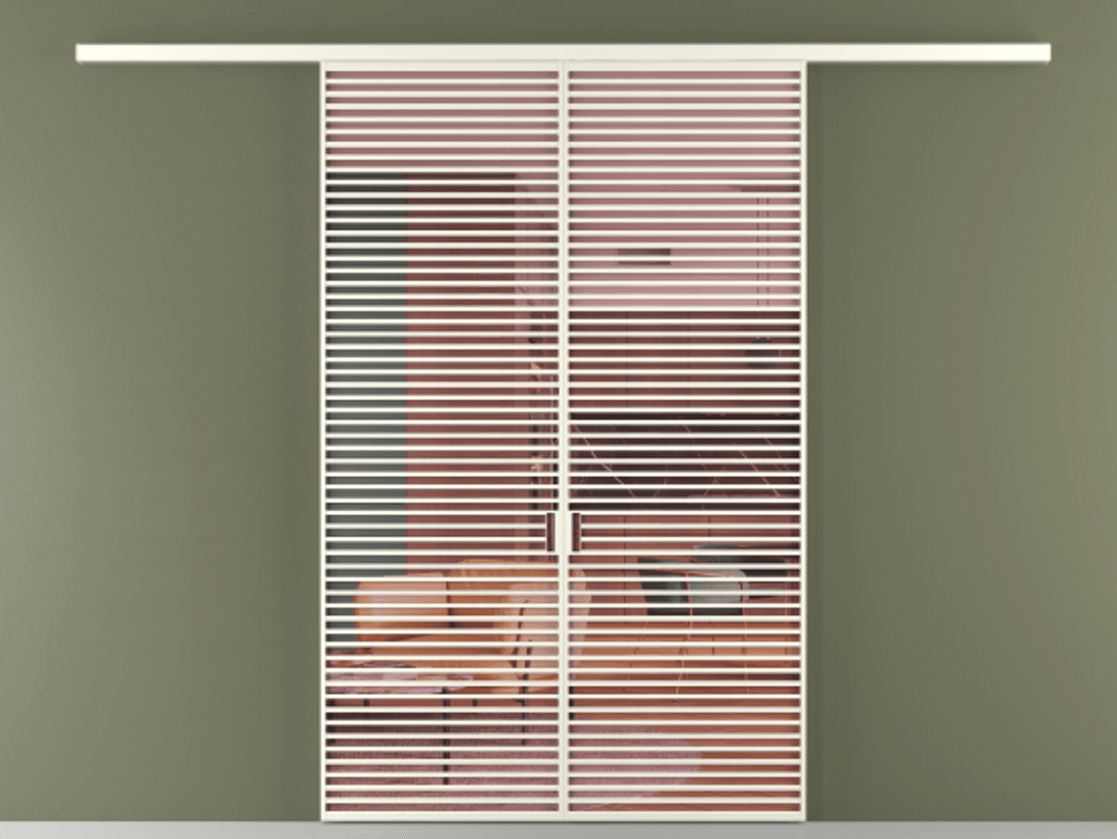 Перегородка Formato вдоль стены 2 створки АЛПР 040.07 Алюминий жемчужный Прозрачное розовое стекло, триплекс Цена 2588922 ₸ | Volhovec