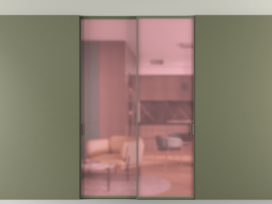 Перегородка Formato внутри проёма скрытое крепление в потолок 2 створки АЛПР 040.01 Алюминий оливковый тёмный Сатинированное розовое стекло, триплекс. Цена 1809146 ₸ 1. Полотно 2 шт. (800/2100 мм)
2. Комплект установки раздвижной системы
3. Базовый комплект фурнитуры
4. Ручка RONDO. Фабрика дверей Волховец 8 (800) 551 43 19 Перегородка Formato внутри проёма скрытое крепление в потолок 2 створки АЛПР 040.01 Алюминий оливковый тёмный Сатинированное розовое стекло, триплекс Цена 1809146 ₸ | Volhovec