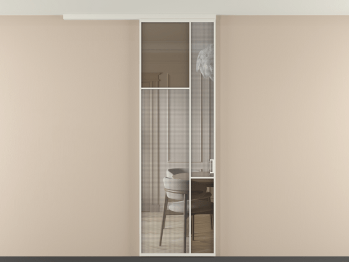 Перегородка Mosaic вдоль стены на потолок одностворчатая #VENDORCODE# #FURNISH# #GLASS# Цена #PRICE# #CURRENCY# | Volhovec