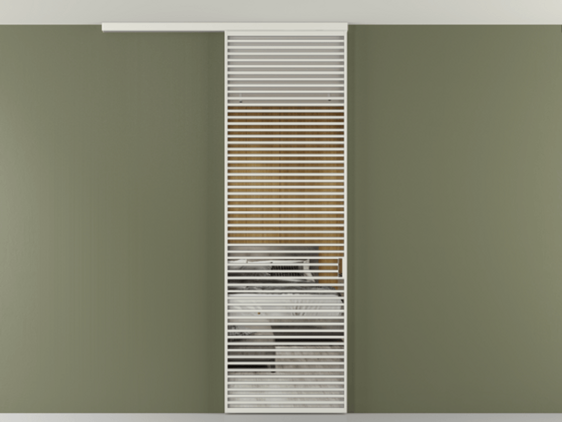 Перегородка Formato вдоль стены на потолок 1 створка АЛПР 040.07 Алюминий серый Двустороннее зеркало, триплекс , триплекс 6 мм Цена 1343472 ₸ | Volhovec