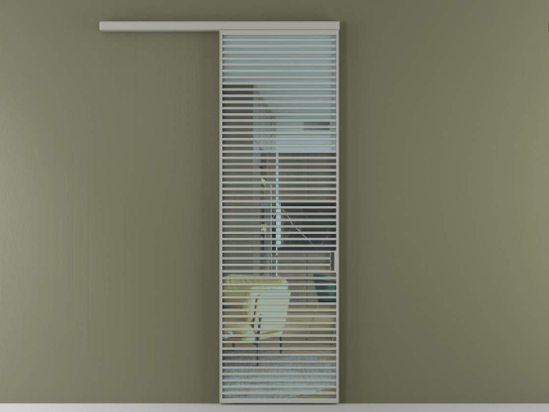 Перегородка Formato вдоль стены 1 створка АЛПР 040.07 Алюминий нейтральный серый Прозрачное голубое стекло, триплекс Цена 1151200 ₸  | Volhovec