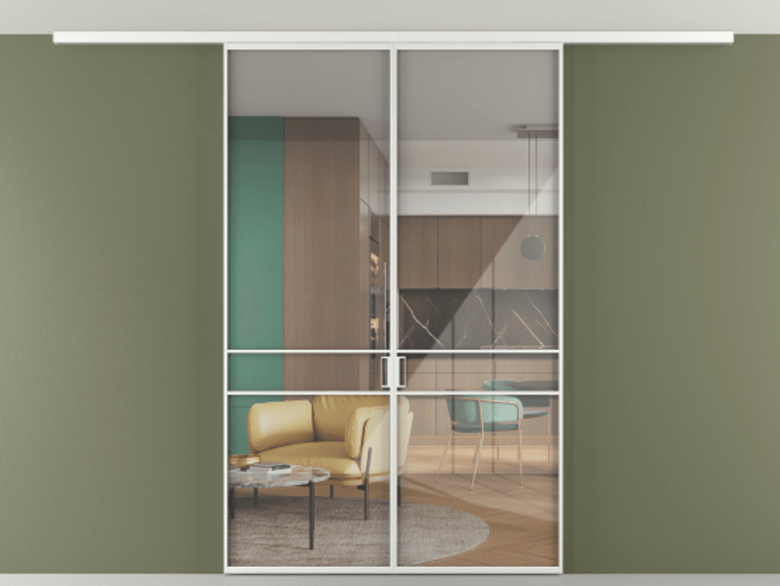 Перегородка Formato вдоль стены на потолок 2 створки АЛПР 040.02 Алюминий белоснежный Рефлективное прозрачное стекло "Стопсол", калёное. Цена 1844035 ₸ 1. Полотно 2 шт. (800/2100 мм)
2. Комплект установки раздвижной системы
3. Базовый комплект фурнитуры
4.Ручка RONDO
. Фабрика дверей Волховец 8 (800) 551 43 19 Перегородка Formato вдоль стены на потолок 2 створки АЛПР 040.02 Алюминий белоснежный Рефлективное прозрачное стекло "Стопсол", калёное Цена 1844035 ₸ | Volhovec