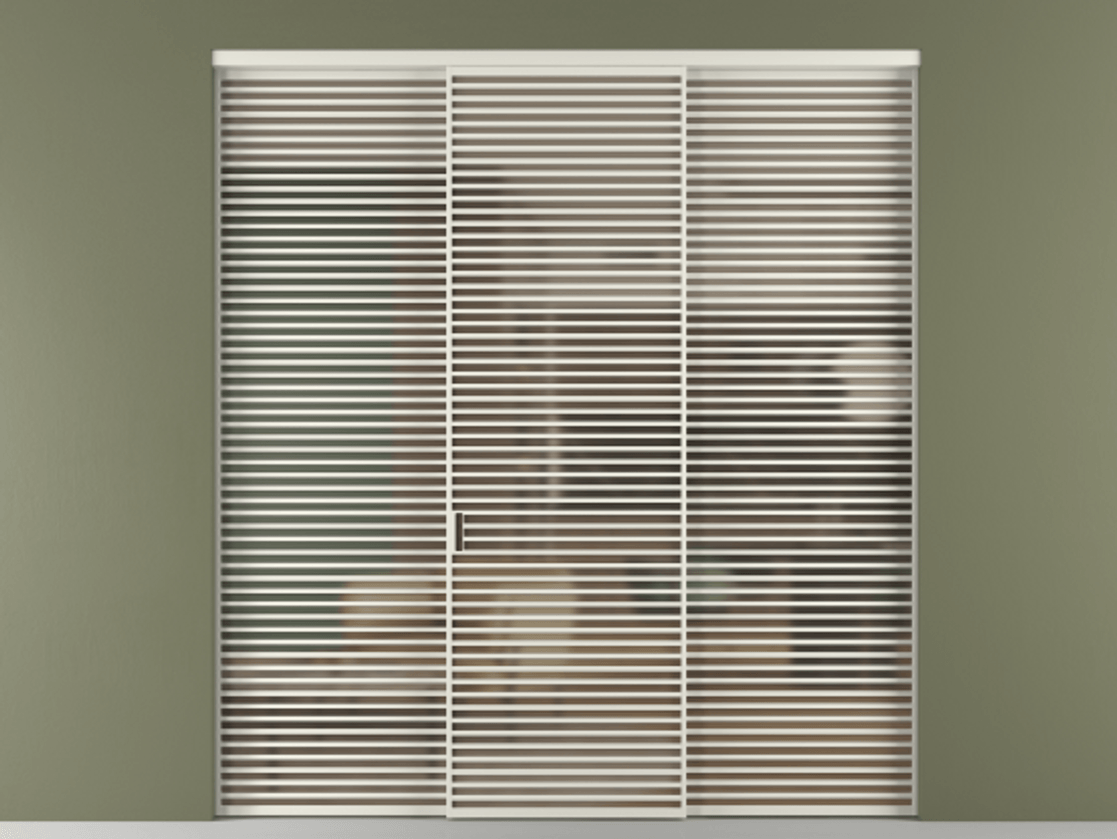 Перегородка Formato внутри проёма 3 створки АЛПР 040.07 Алюминий Белый Сатинированное бронзовое стекло, триплекс Цена 2886750 ₸ | Volhovec