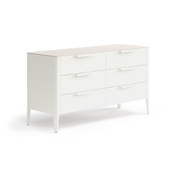 Комод Piega 6 ящиков Матовый молочно-белый