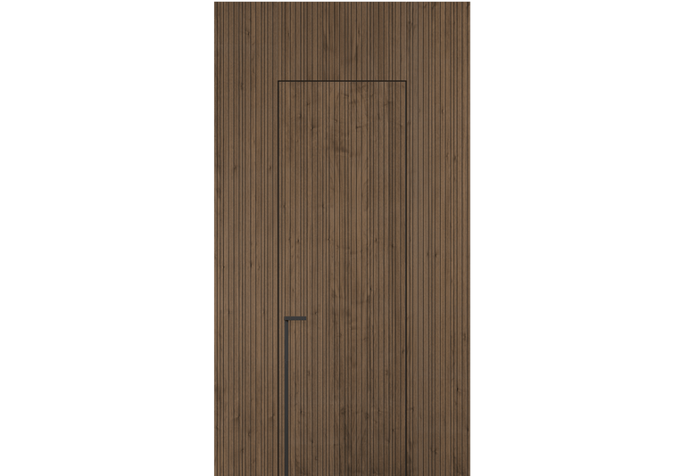 Панели для отделки стен Стеновая панель Фрезерованные Орех умбра матовый. Цвет Орех умбра матовый. Материал Шпон Naturwood. Коллекция Фрезерованные. Картинка.