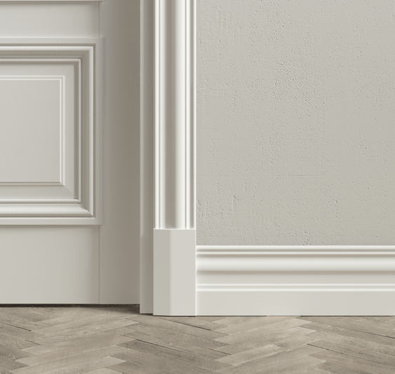 Плинтус Плинтус Высокий классический. Цвет Матовый белоснежный. Коллекция Плинтус Высокий классический. Картинка.