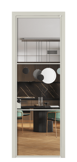 Дверь межкомнатная АЛПЛ040.03 АТСР Crystalvision. Цвет Алюминий тёплый серый. Материал Алюминий в эмали. Коллекция Formato. Картинка.