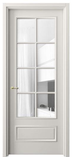 Дверь межкомнатная 8112 МПБЛ ПРОЗ. Цвет Матовый пудровый белый. Материал Гладкая эмаль. Коллекция Paris. Картинка.