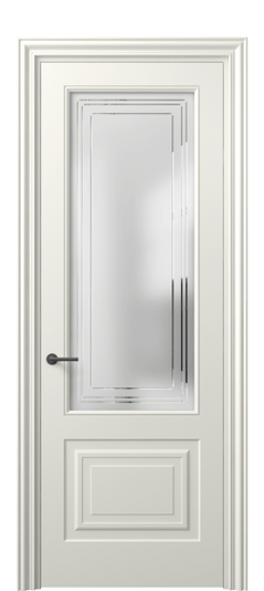 Дверь межкомнатная 8452 МЖМ Сатин с гравировкой Mascot. Цвет Матовый жемчужный. Материал Гладкая эмаль. Коллекция Mascot. Картинка.