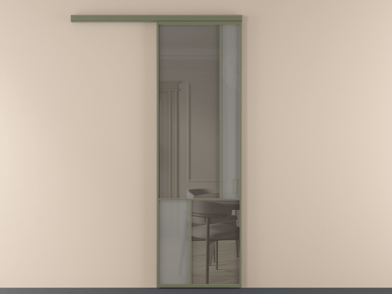 Алюминевая перегородка vd1_1_АОТ_Серый сатин триплекс+Серый триплекс_new. Цвет Алюминий оливковый тёмный. Материал Алюминий в эмали. Коллекция Перегородка Mosaic вдоль стены одностворчатая. Фото. Алюминевая перегородка vd1_1_АОТ_Серый сатин триплекс+Серый триплекс_new. Цвет Алюминий оливковый тёмный. Материал Алюминий в эмали. Коллекция Перегородка Mosaic вдоль стены одностворчатая. Картинка.