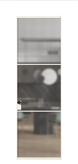 Дверь межкомнатная АЛПЛ040.03 АПБЛ MS. Цвет Алюминий пудровый белый. Материал Алюминий в эмали. Коллекция Formato. Картинка.