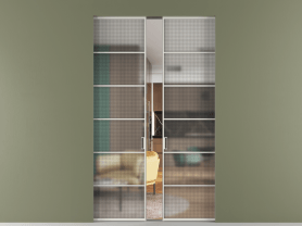 Алюминевая перегородка АЛПР 040.04 БЕЛ MS. Цвет Алюминий Белый. Материал Алюминий. Коллекция Перегородка Formato скрытый пенал 2 створки. Картинка.