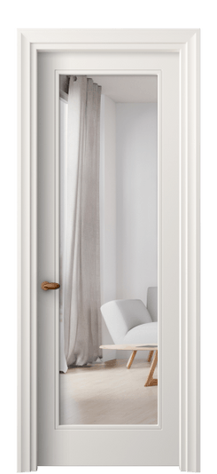 Дверь межкомнатная 8502 МПБЛ ЗЕР. Цвет Матовый пудровый белый. Материал Гладкая эмаль. Коллекция Esse. Картинка.