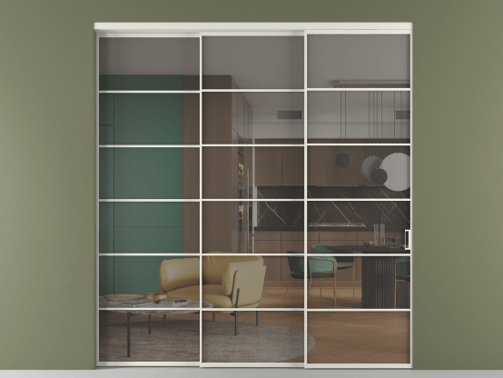 Алюминевая перегородка vn3_04 Серый триплекс БЕЛ. Цвет Алюминий Белый. Материал Алюминий. Коллекция Перегородка Формато внутри проёма 3 створки с синхронным механизмом. Фото. Алюминевая перегородка vn3_04 Серый триплекс БЕЛ. Цвет Алюминий Белый. Материал Алюминий. Коллекция Перегородка Формато внутри проёма 3 створки с синхронным механизмом. Картинка.