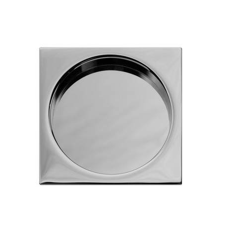 Ручки для дверей Ручка-квадрат для раздвижной двери без завертки Квадра. Цвет Полированный хром. Коллекция Ручка-квадрат для раздвижной двери без завертки Квадра. Картинка.